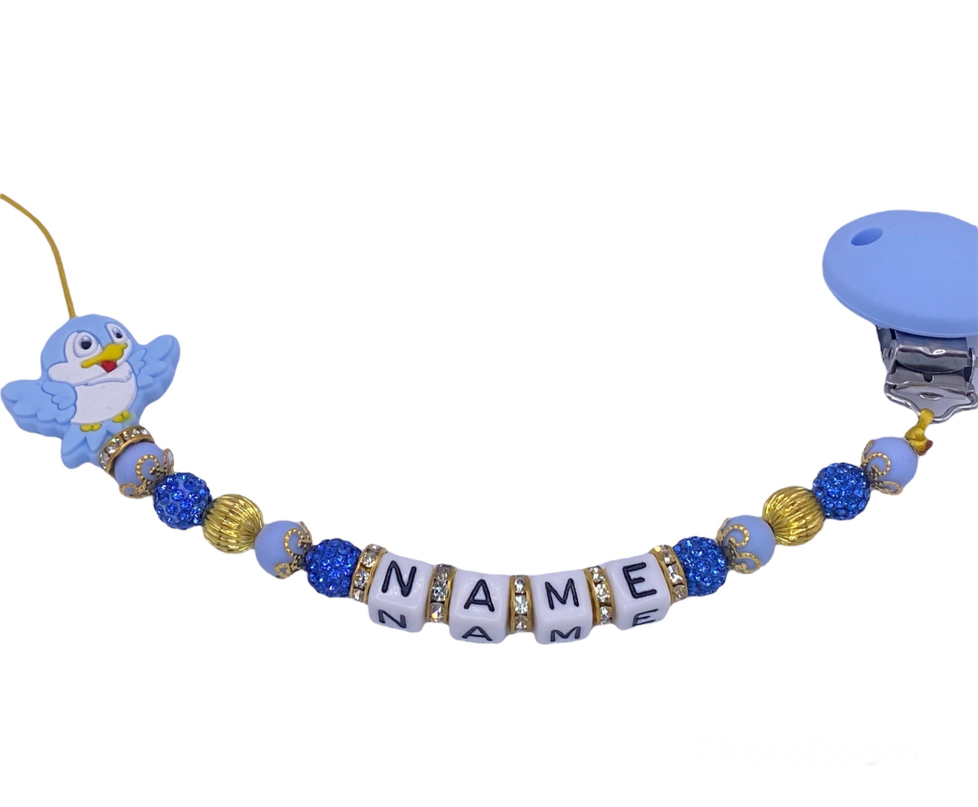 Blaue Bird Schnullerkette